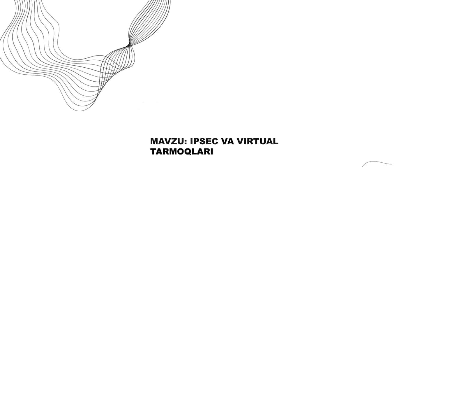 IPSEC VA VIRTUAL TARMOQLAR