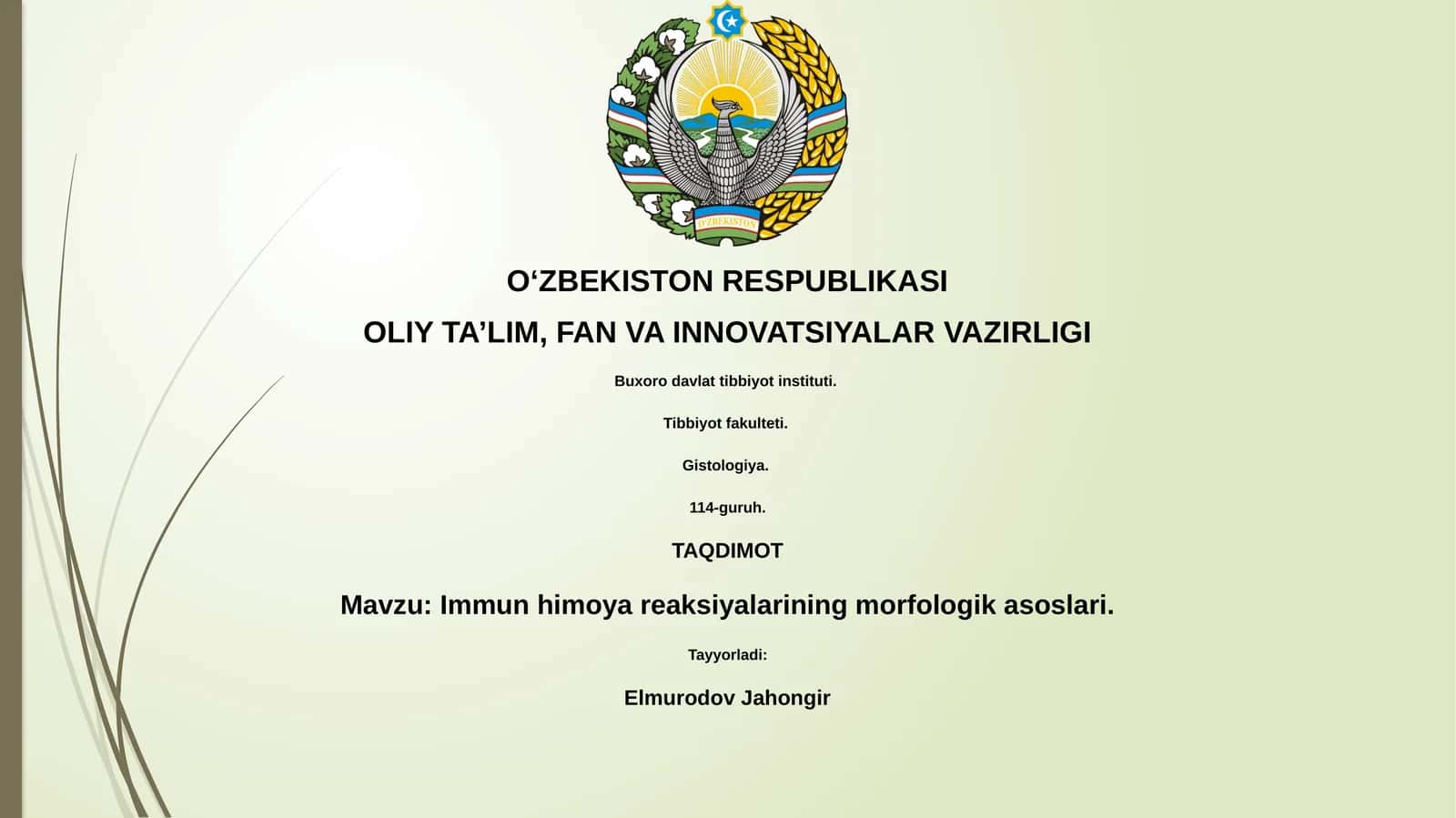 Immun himoya reaksiyalarining morfologik asoslari