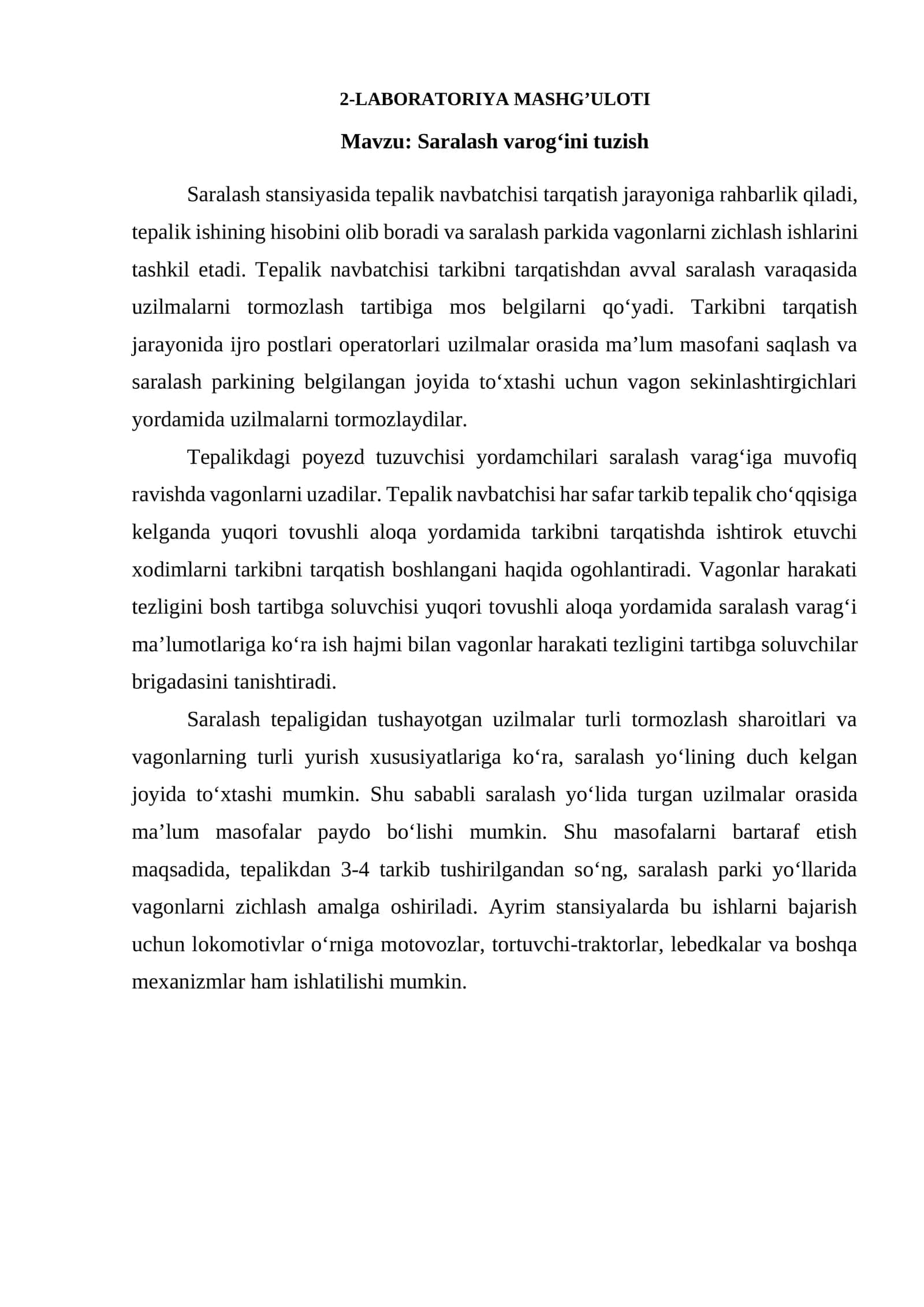 saralash varogʻini tuzish 1