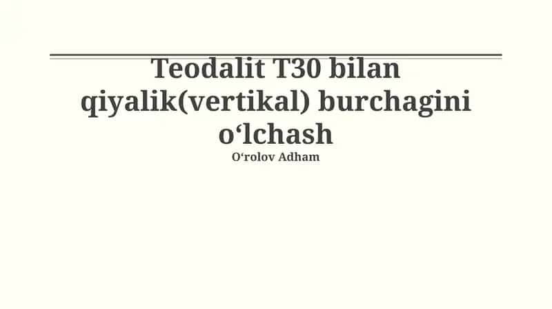 Teodolit T30