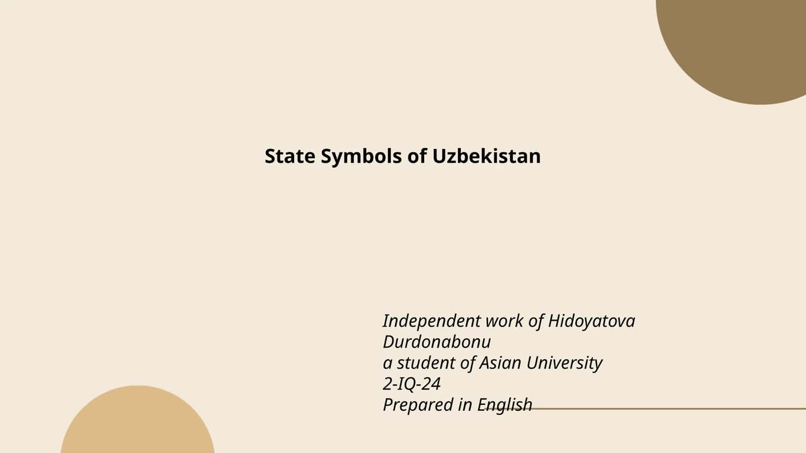State Symbols of Uzbekistan