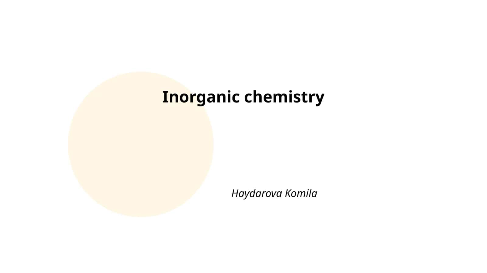 Inorganic chemistry