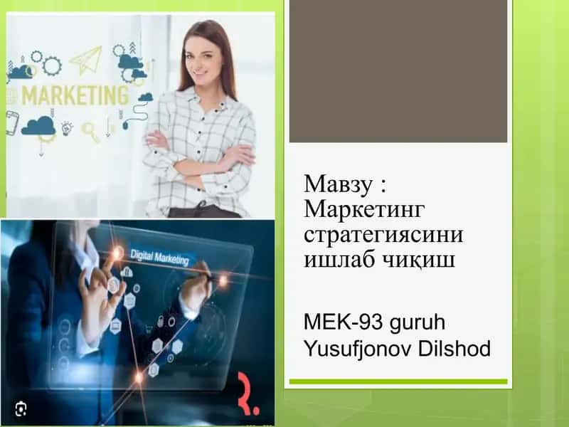 Marketing strategiyasini ishlab chiqish