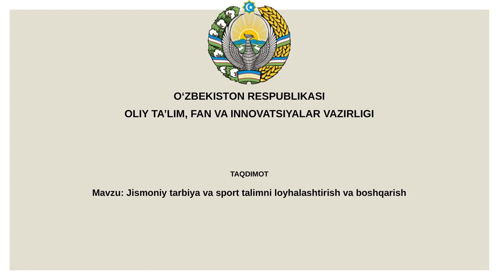 Jismoniy tarbiya va sport ta’limi