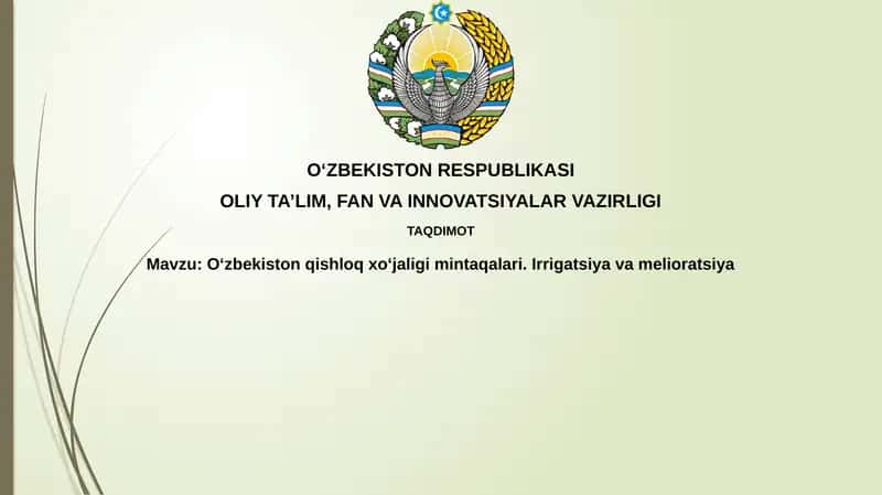 O'zbekistоn qishloq xo'jaligi mintaqalari