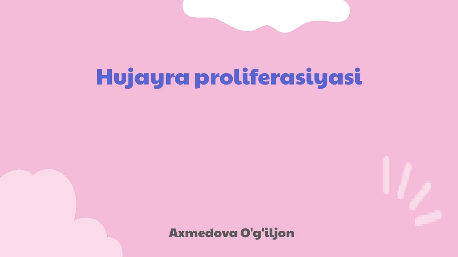 Hujayra Poliferasiyasi. Slayd