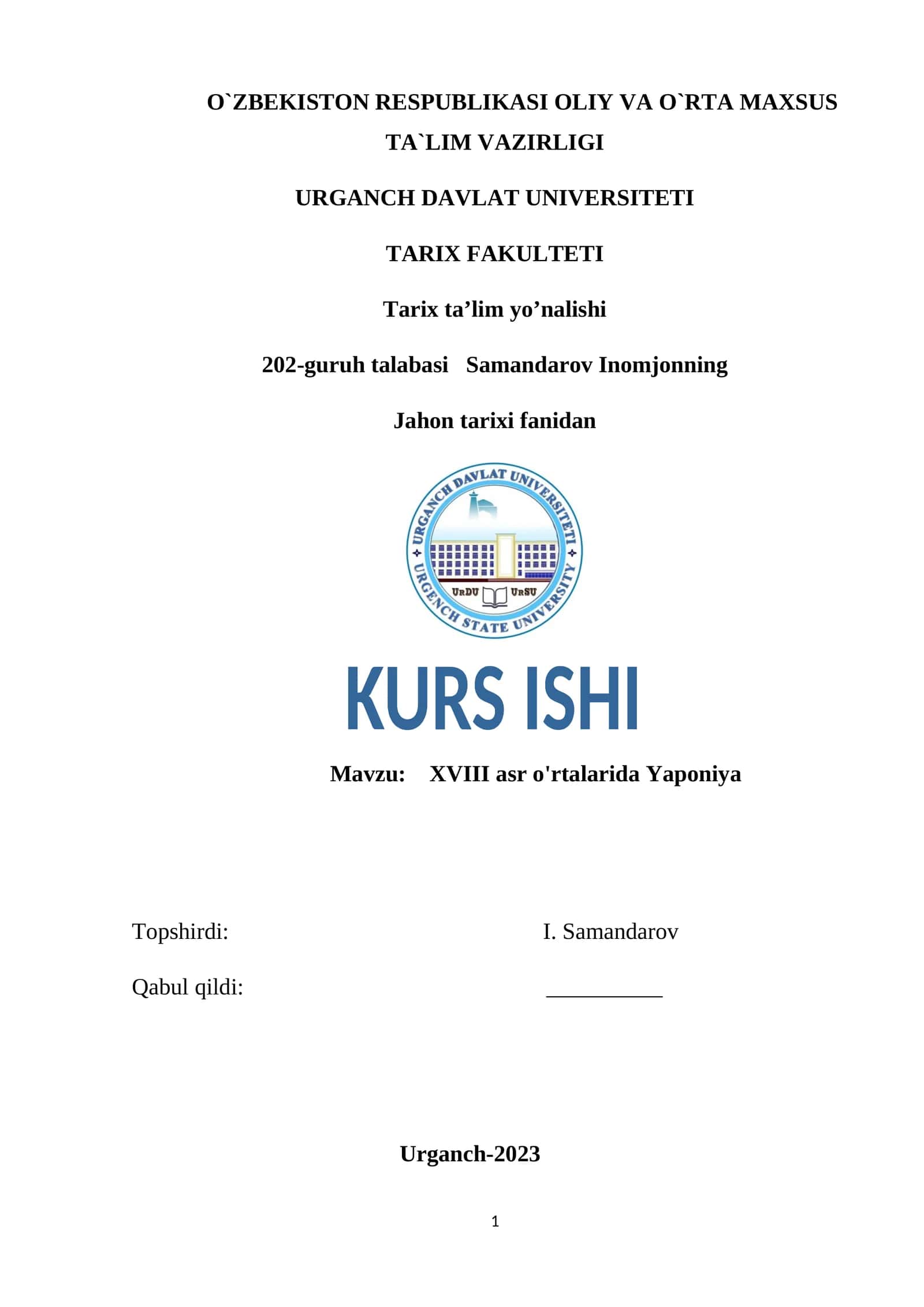 XVIII asr o'rtalarida Yaponiya