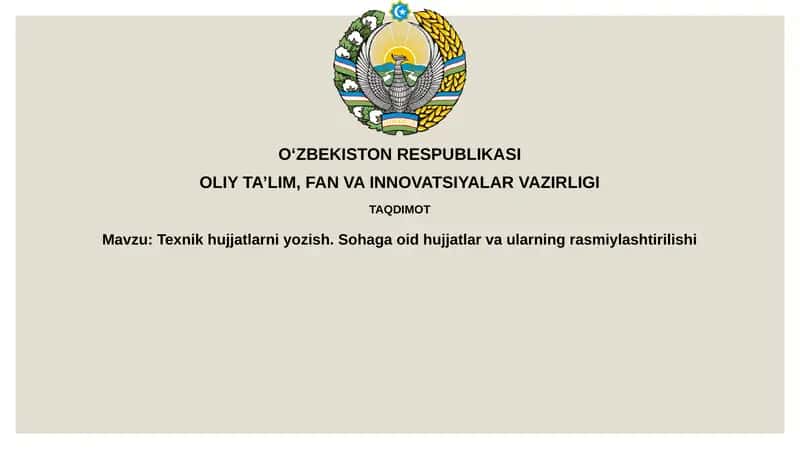 Texnik hujjatlarni yozish