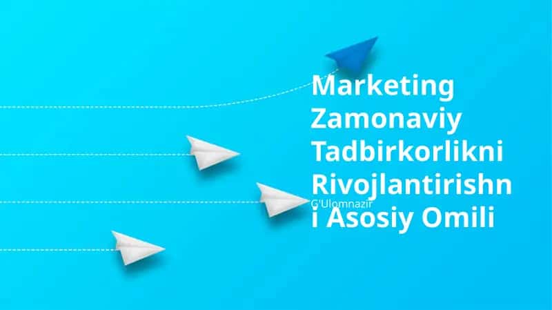 Marketing Zamonaviy Tadbirkorlikni Rivojlantirishni Asosiy Omili
