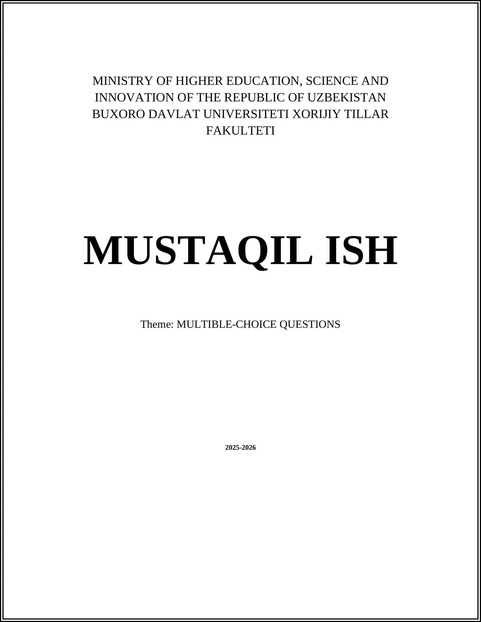 MULTIBLE-CHOICE QUESTIONS