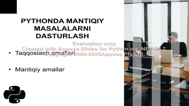 Pythonda Mantiqiy Masalalarni Dasturlash