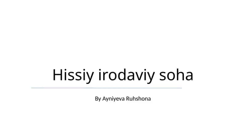 Hissiy irodaviy soha