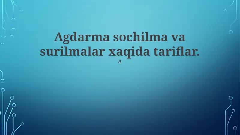 Tuproq tayyorlash texnikasi