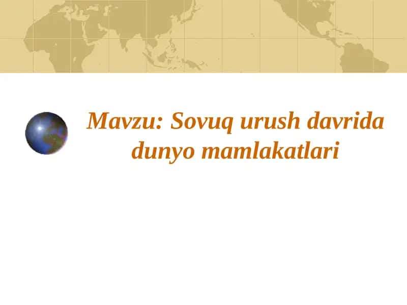 Sovuq urush davrida dunyo mamlakatlari