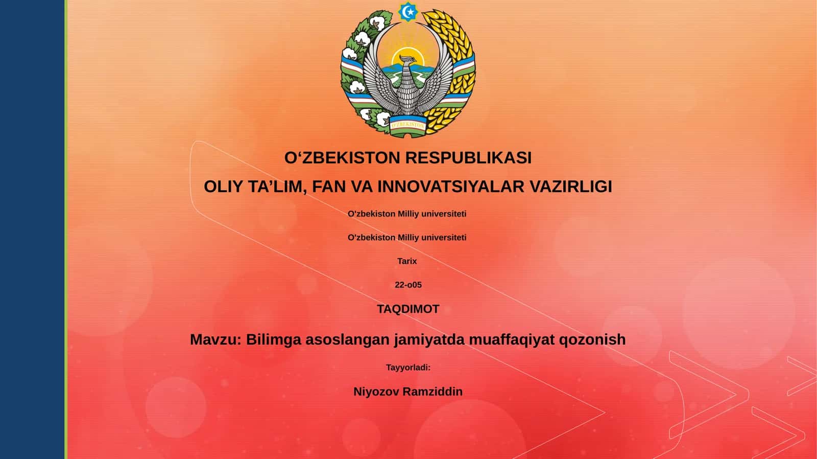 Bilimga asoslangan jamiyatda muaffaqiyat qozonish