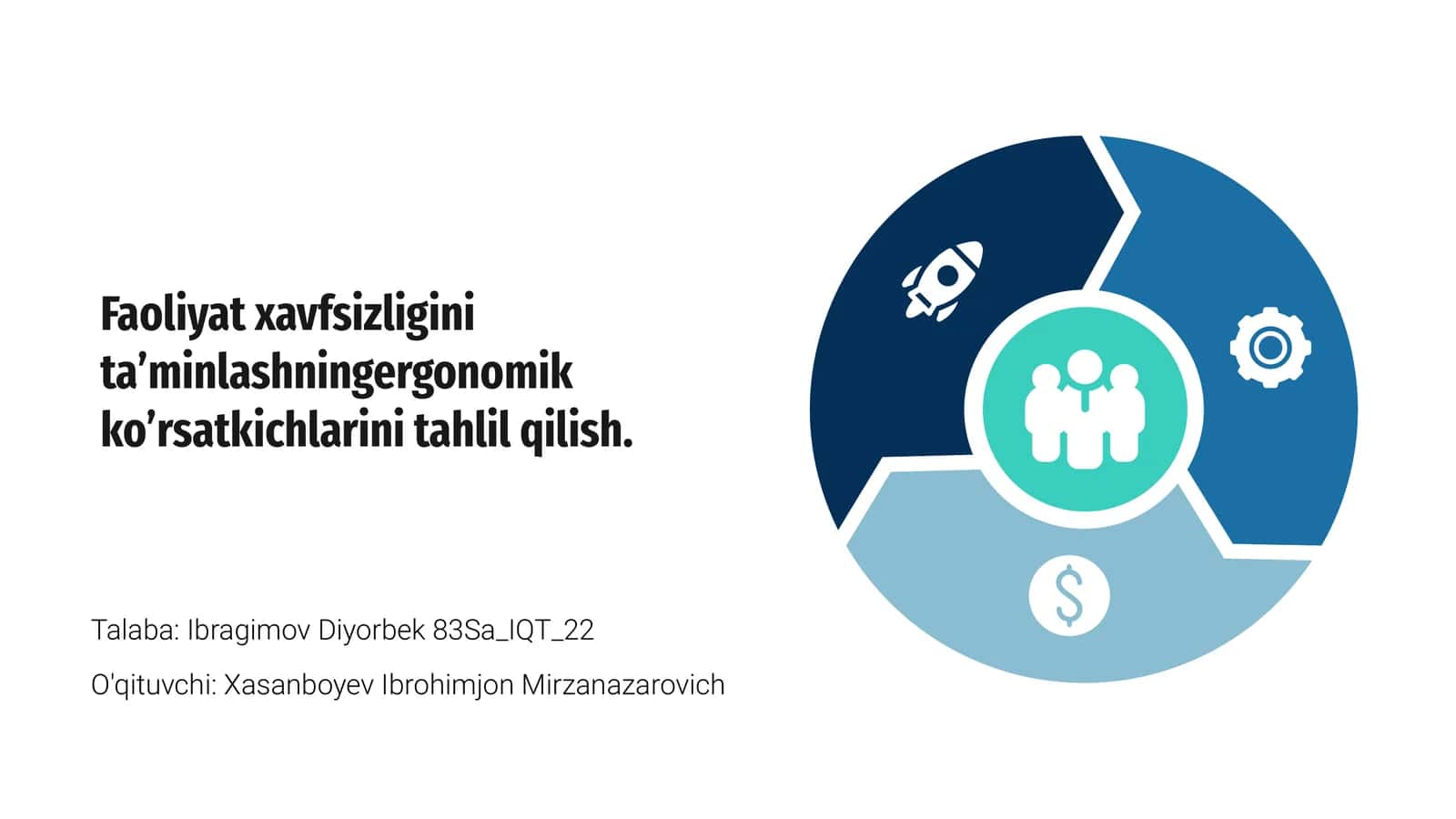 Faoliyat xavfsizligini ta’minlashning ergonomik ko’rsatkichlarini tahlil qilish