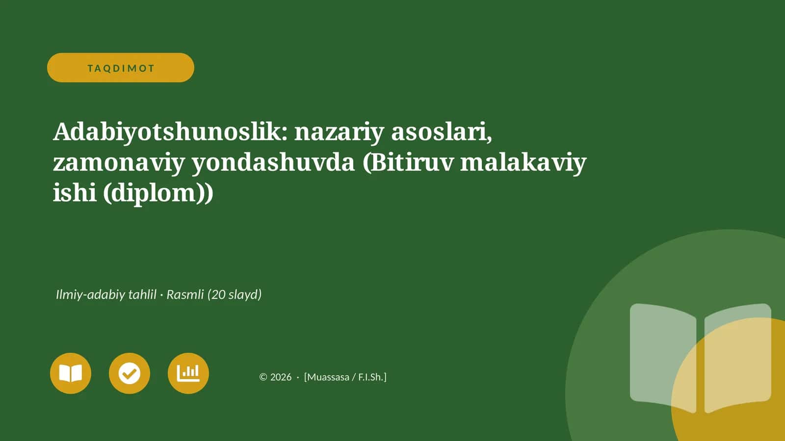 Adabiyotshunoslik: nazariy asoslari, zamonaviy yondashuvda (Bitiruv malakaviy ishi (diplom))