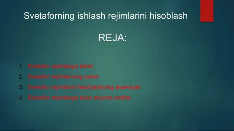 Svetaforning ishlash rejimlari