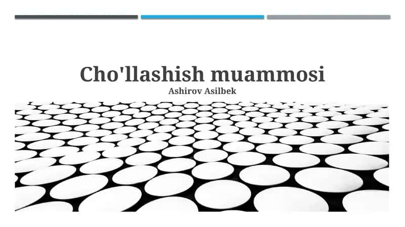 Cho'llashish muammosi