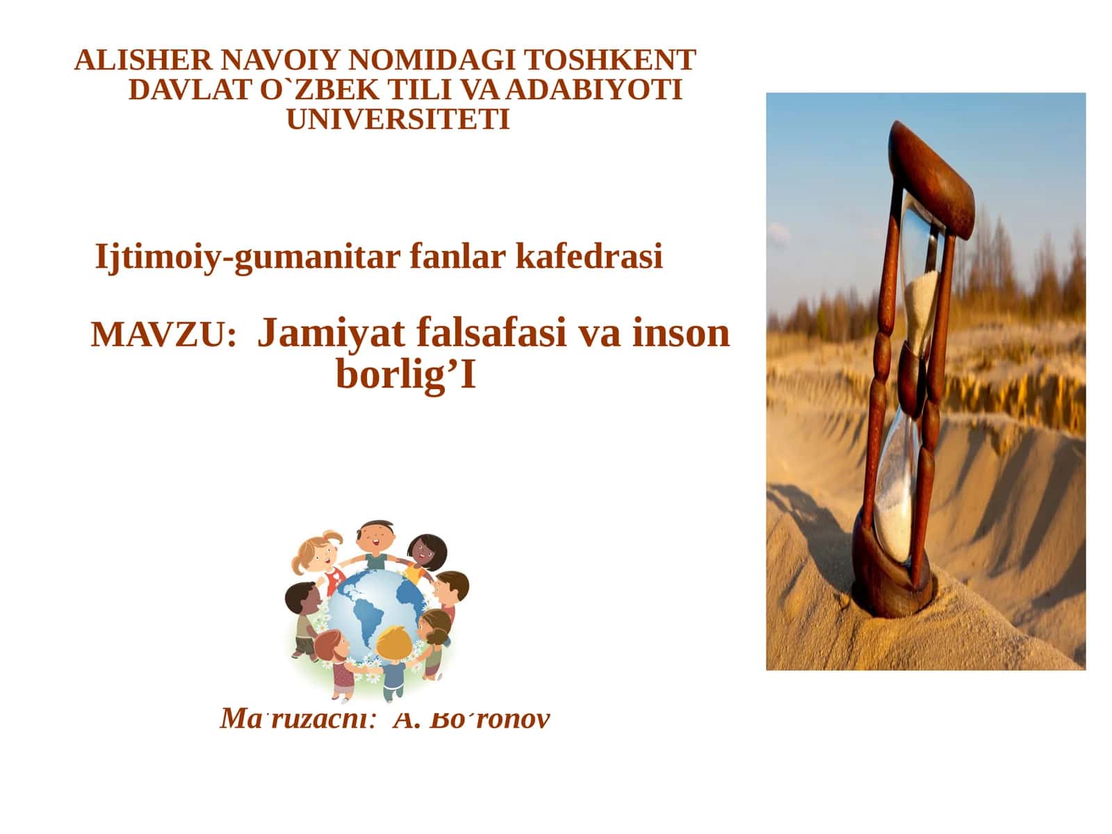 Jamiyat falsafasi va insonborlig'i