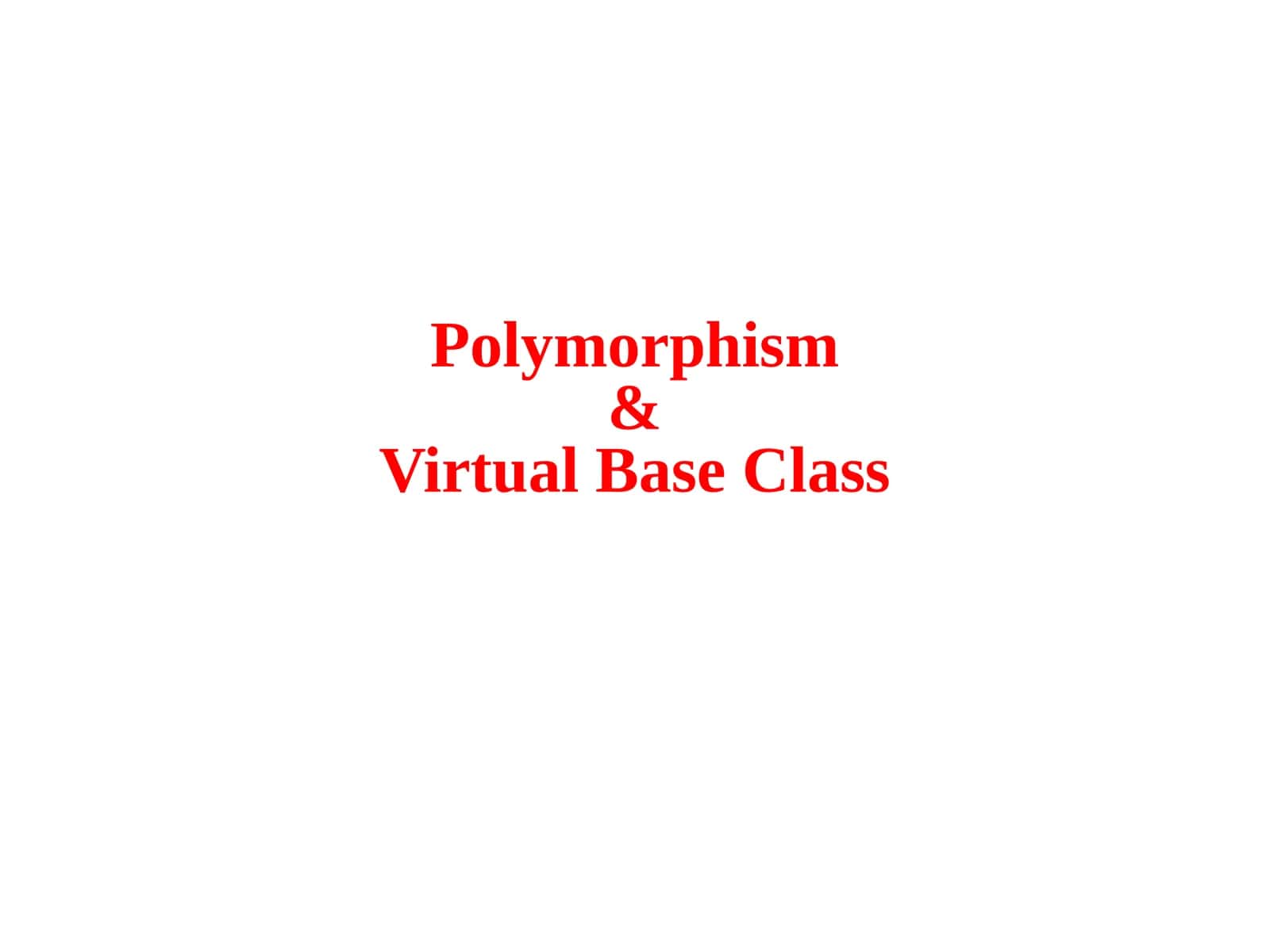 Virtual Base Class