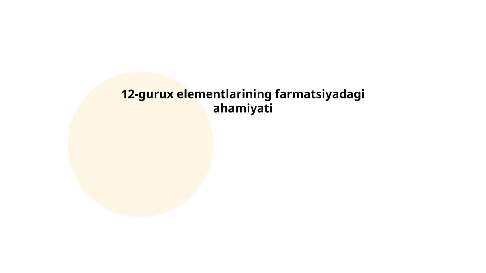 12-gurux elementlarining farmatsiyadagi ahamiyati