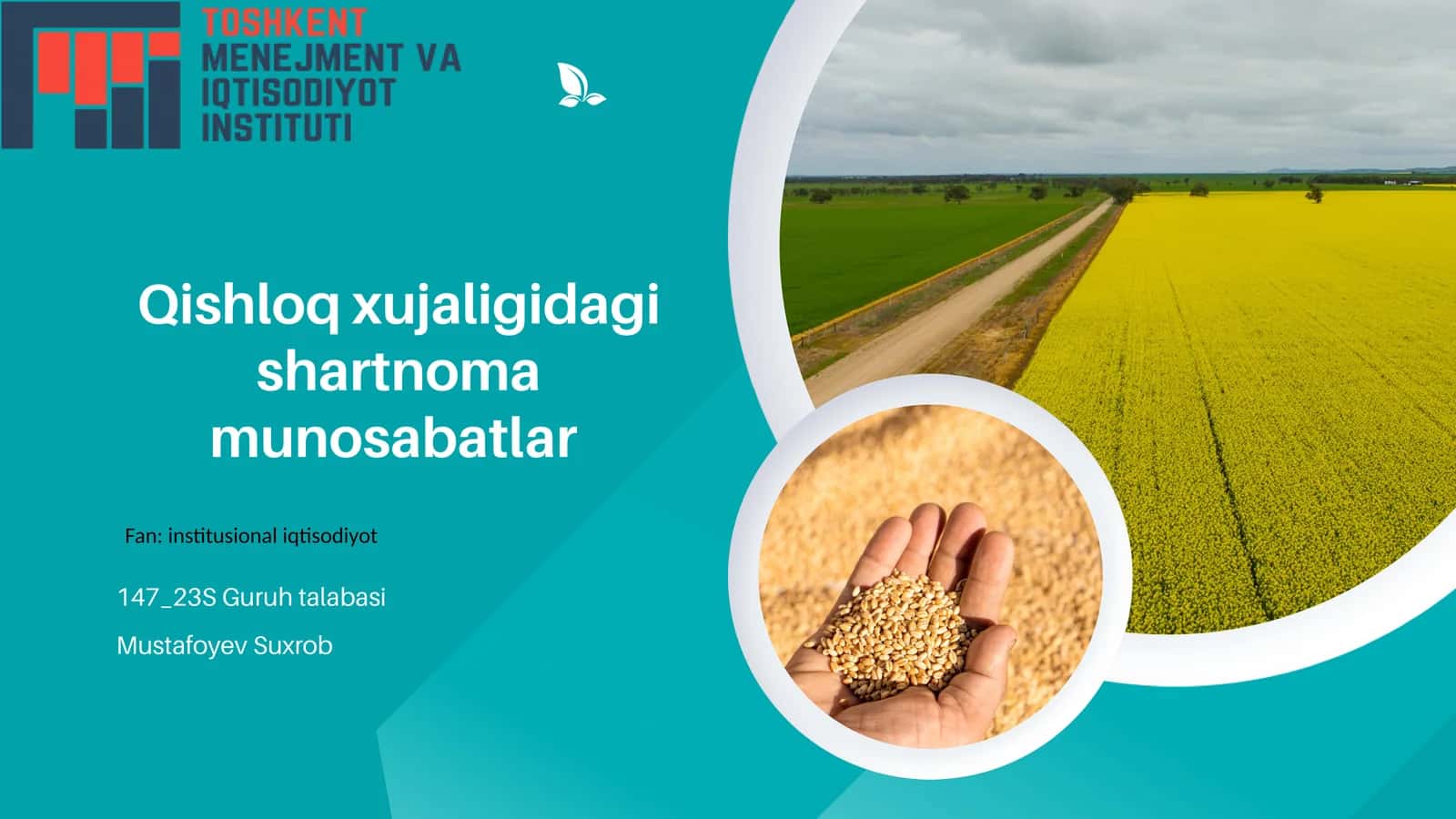 Qishloqxujaligidagishartnomamunosabatlar