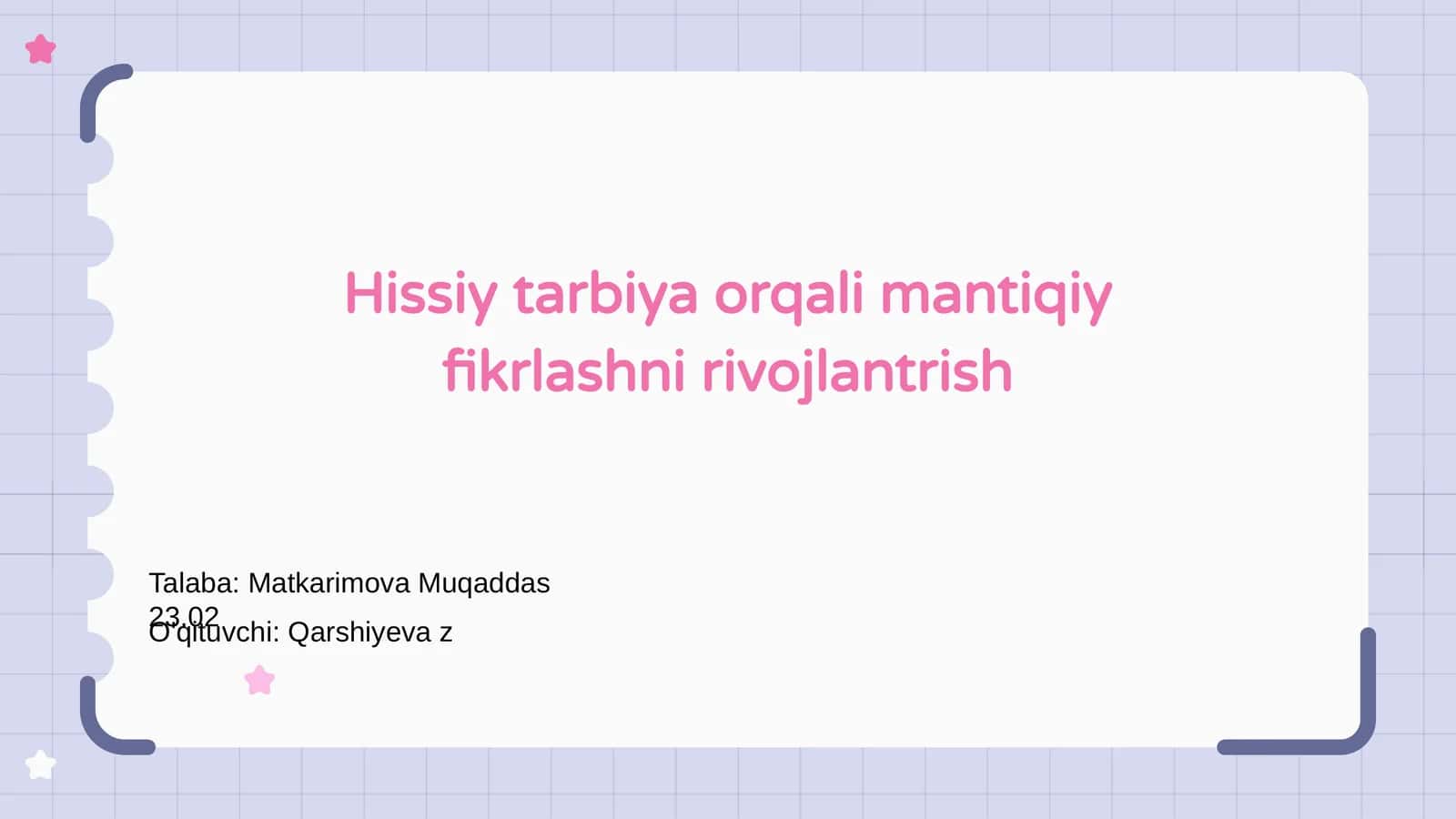 Hissiy tarbiya orqali mantiqiy fikrlashni rivojlantrish