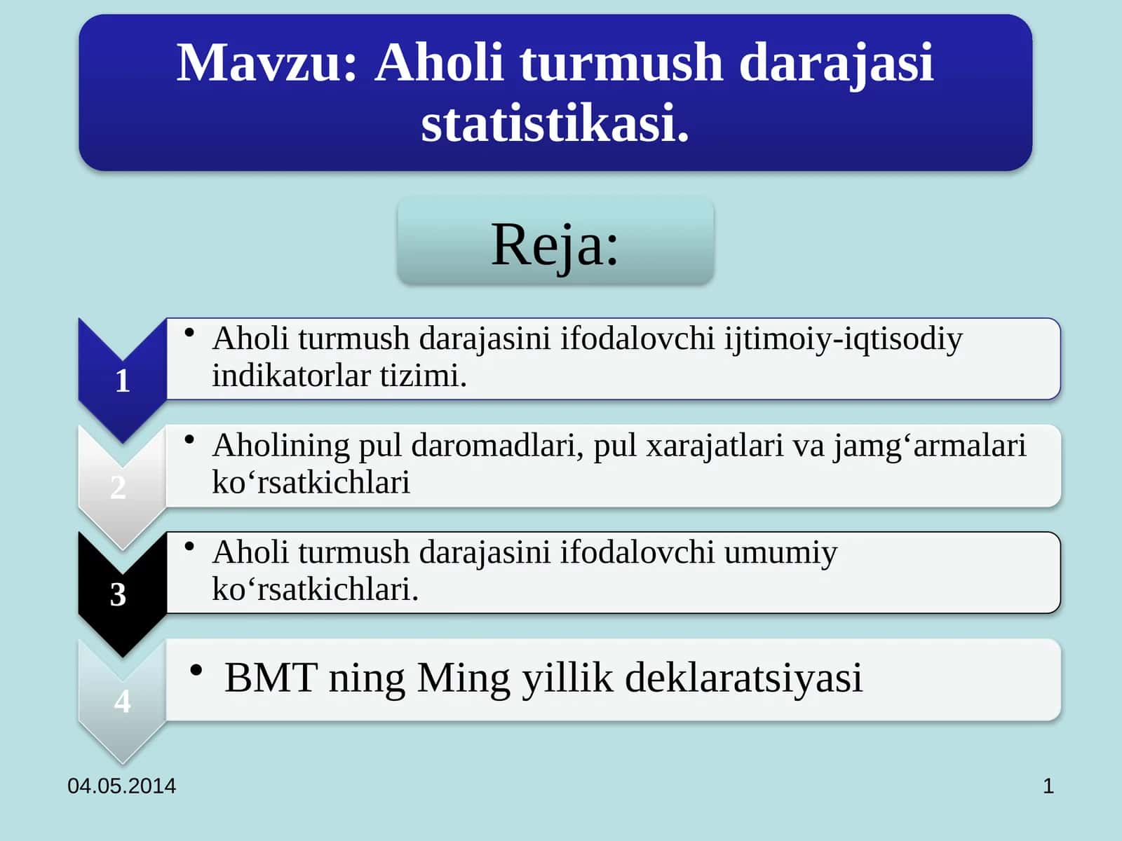 Aholi turmush darajasi statistikasi