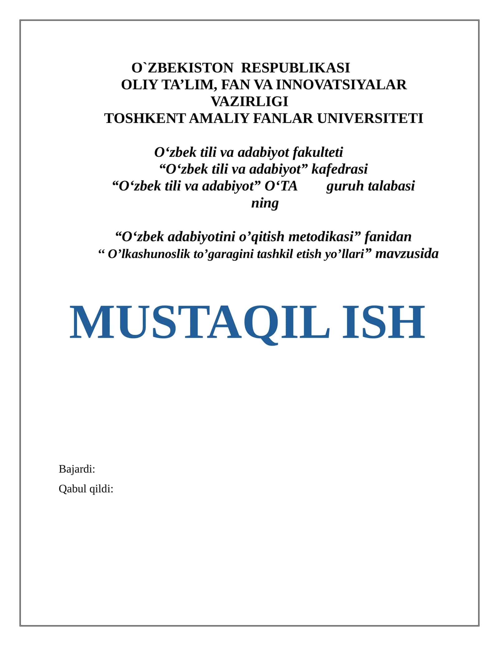 "O'lkashunoslik to'garagini tashkil etish yo'llari"