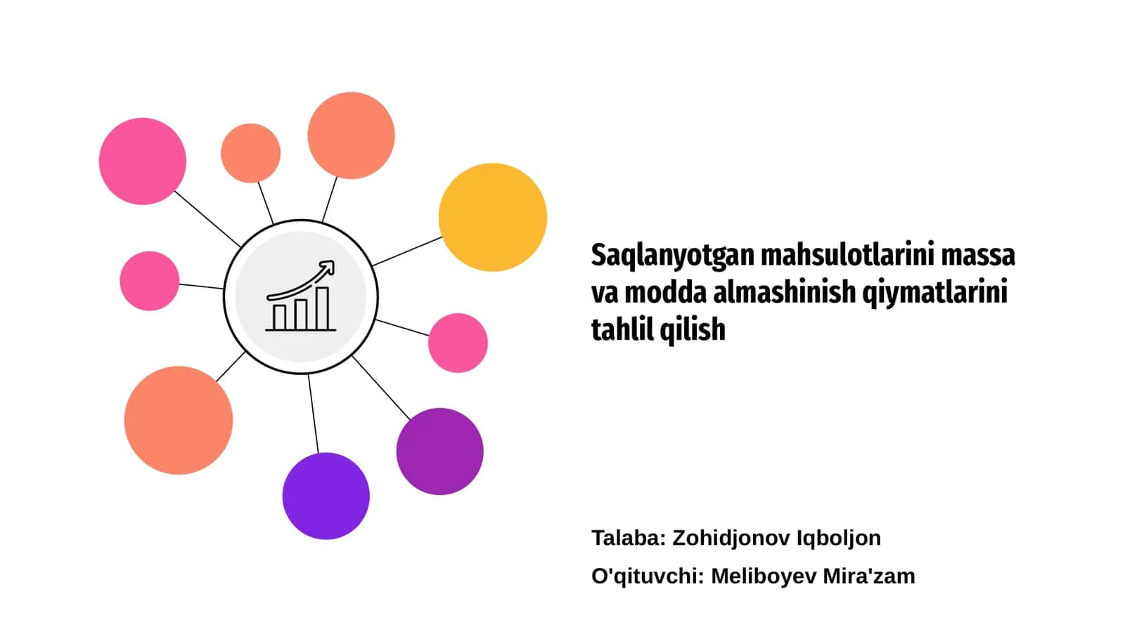Saqlanyotgan mahsulotlarini massa va modda almashinish qiymatlarini tahlil qilish