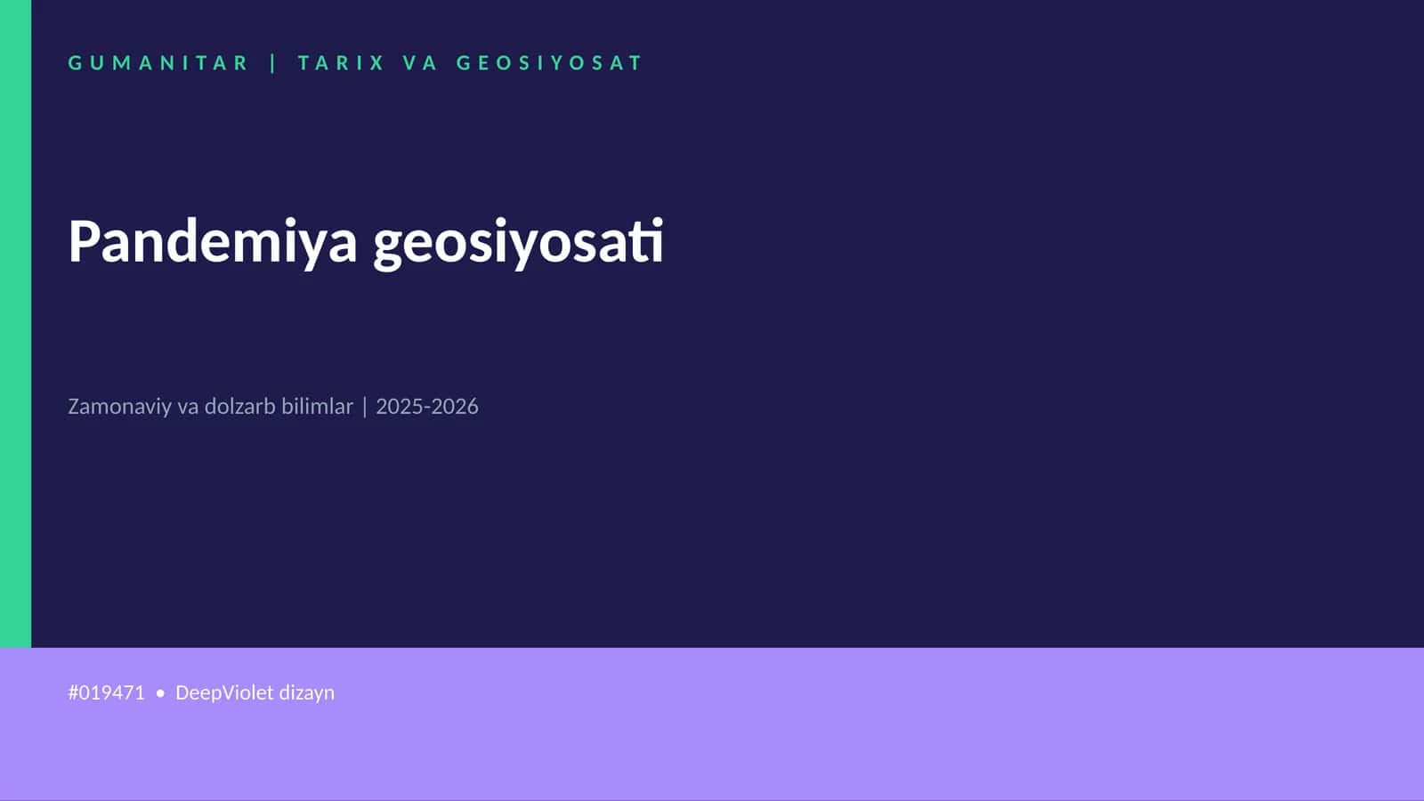 Pandemiya geosiyosati