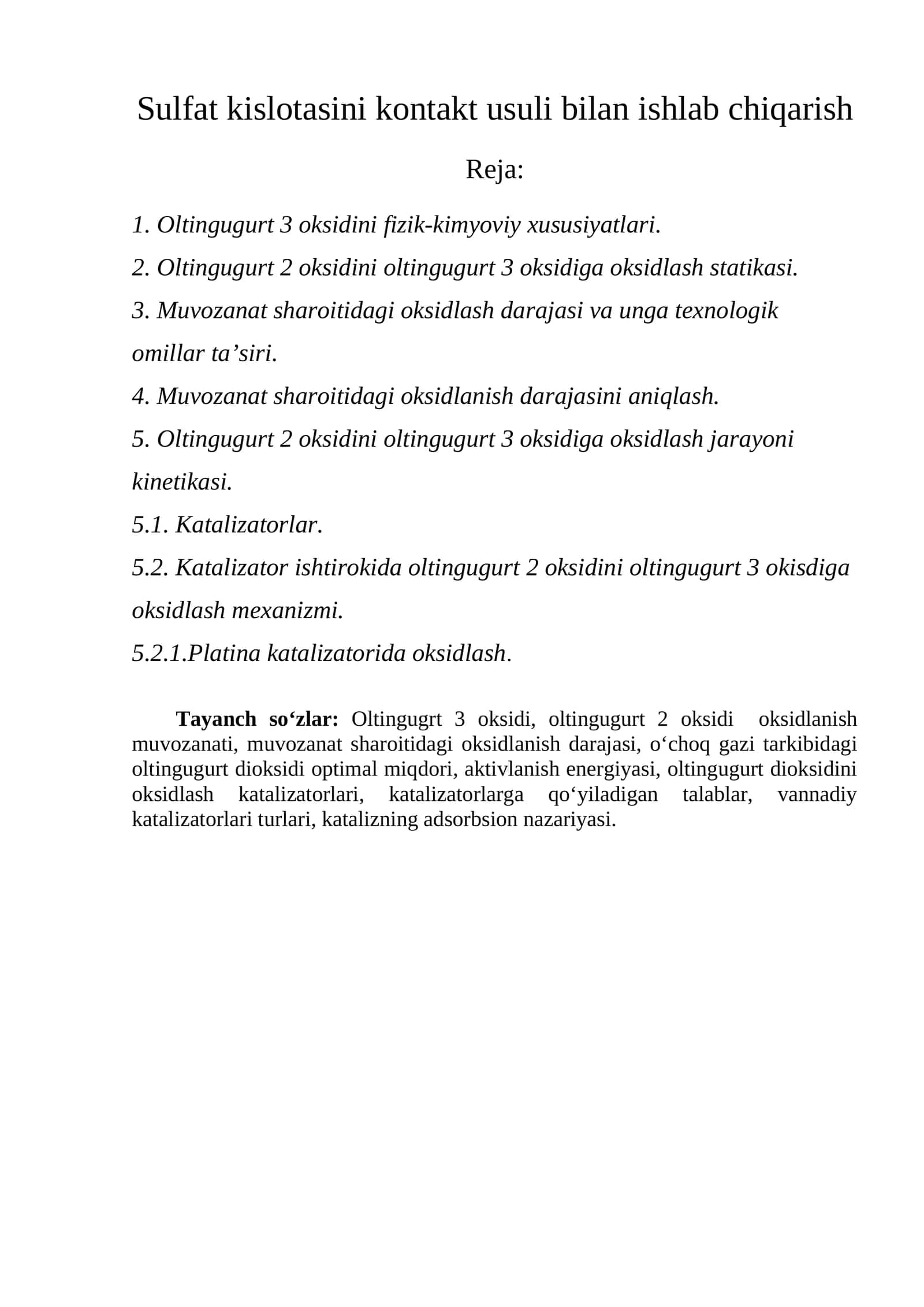 Oltingugurt 3 oksidini fizik-kimyoviy xususiyatlari