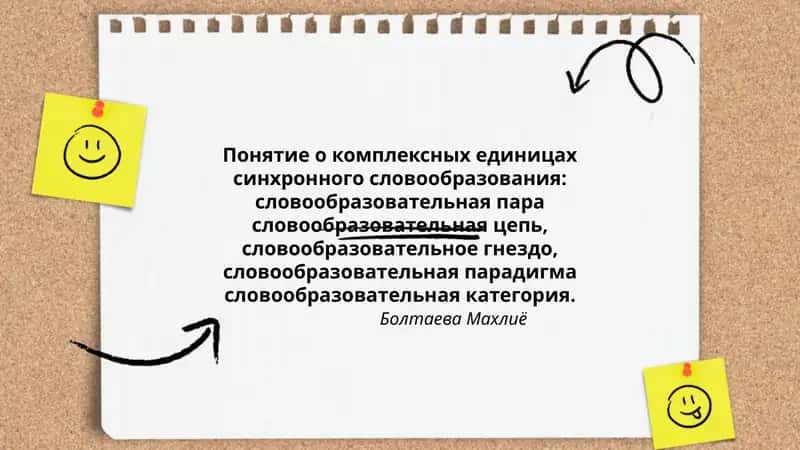 Понятие о комплексных единицах синхронного словообразования