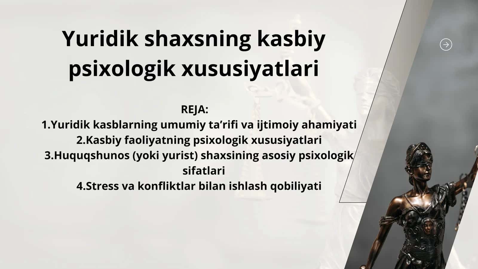 Yuridik shaxsning kasbiy psixologik xususiyatlari
