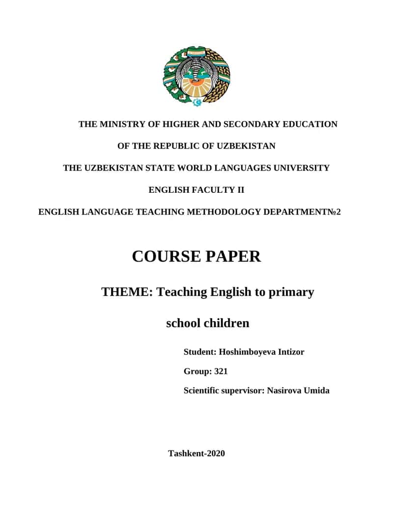 Teaching English to Primary School Children