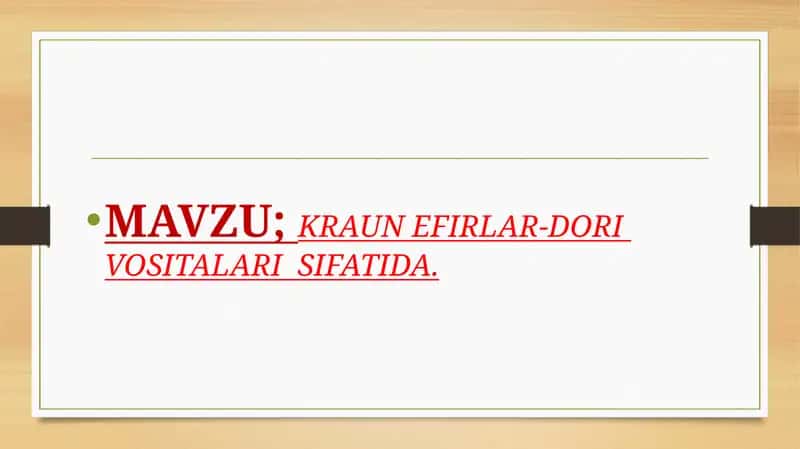 Kraun efirlar dori vositalari sifatida