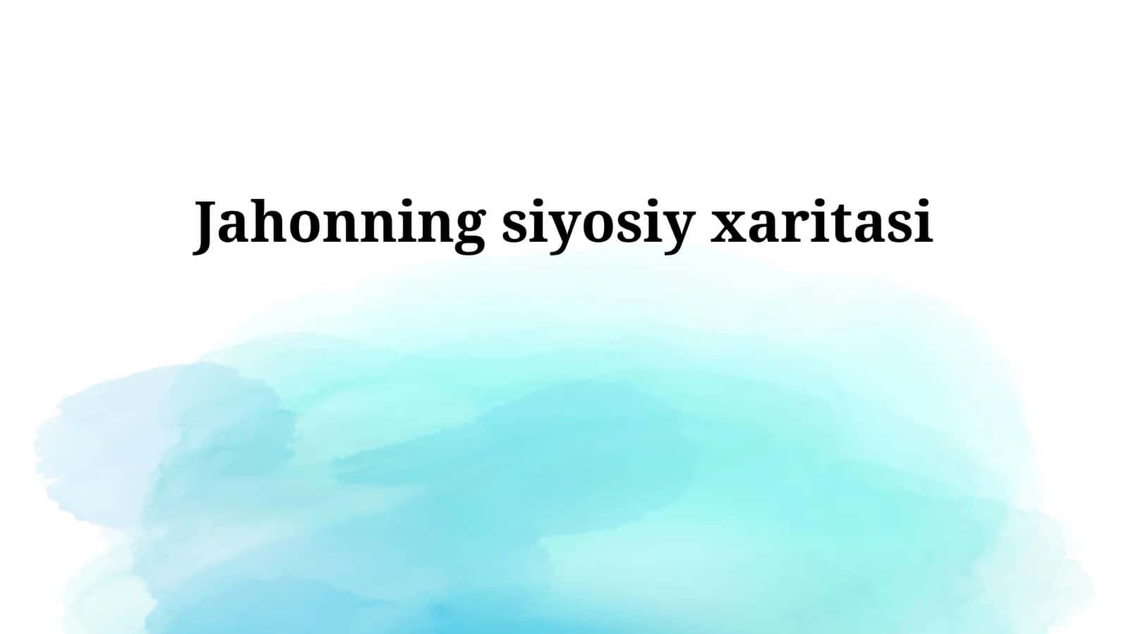 Jahonning siyosiy xaritasi
