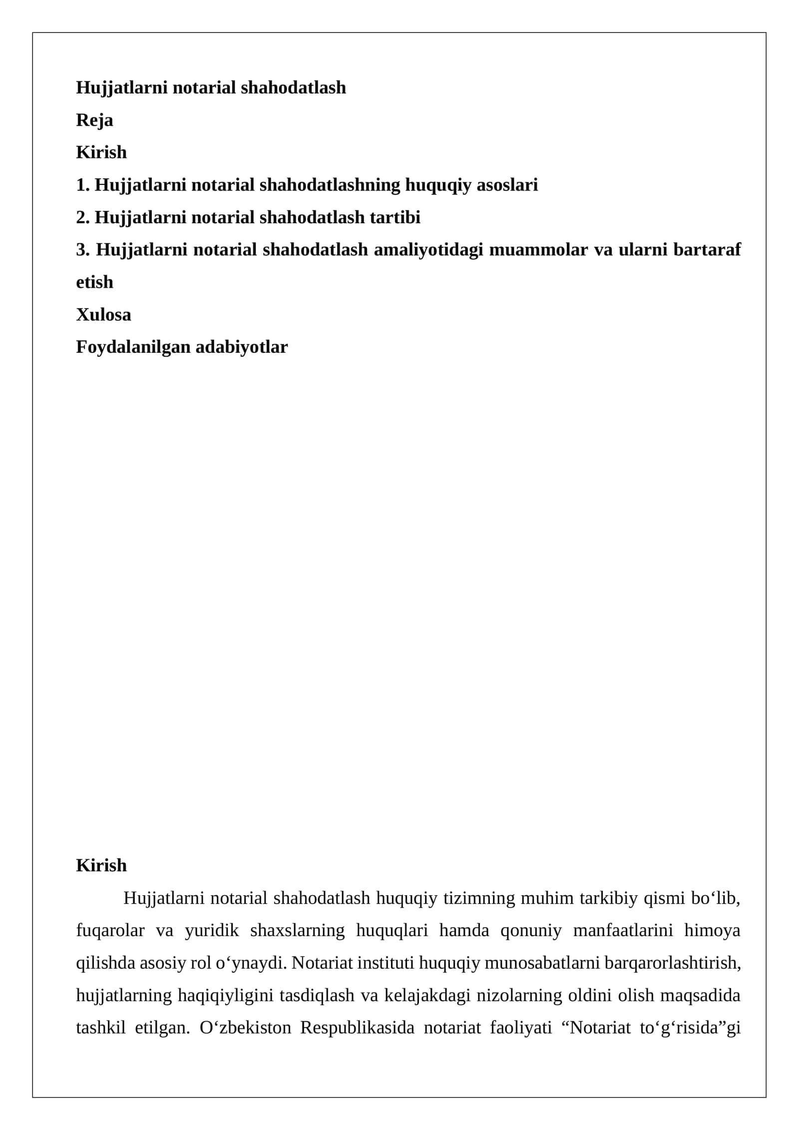 Hujjatlarni notarial shahodatlash