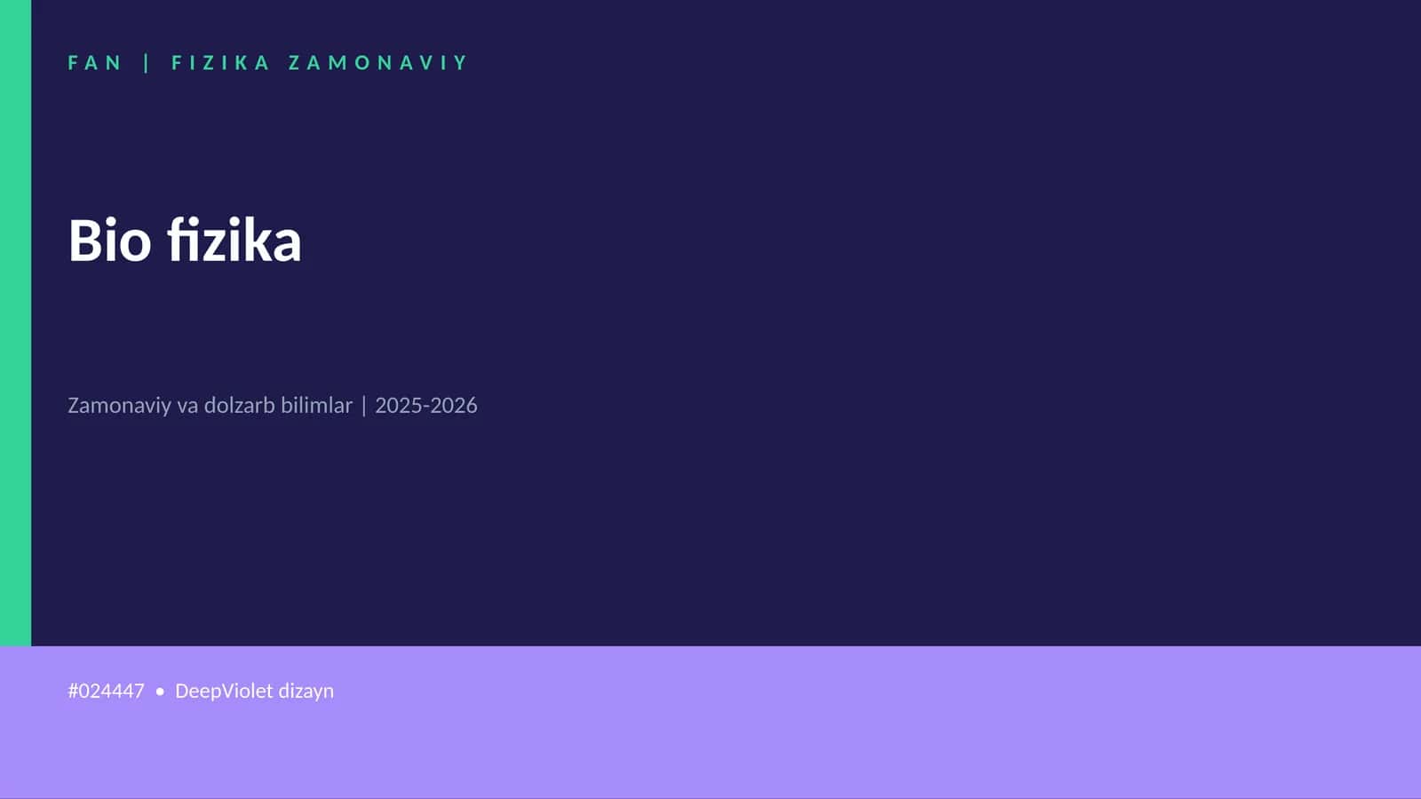 FAN | FIZIKA ZAMONAVIY