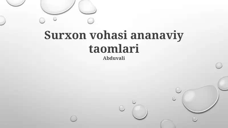 Surxon vohasi ananaviy taomlari