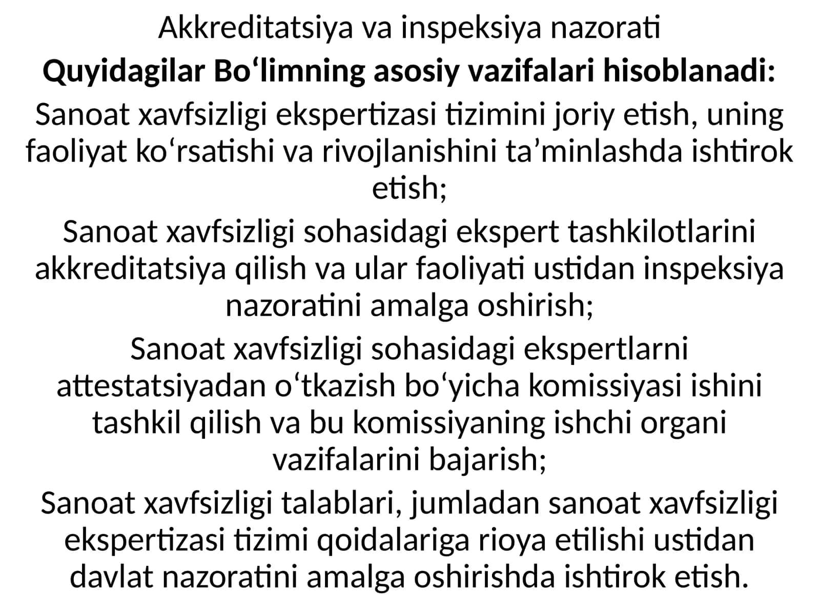 Akkreditatsiya va inspeksiya nazorati