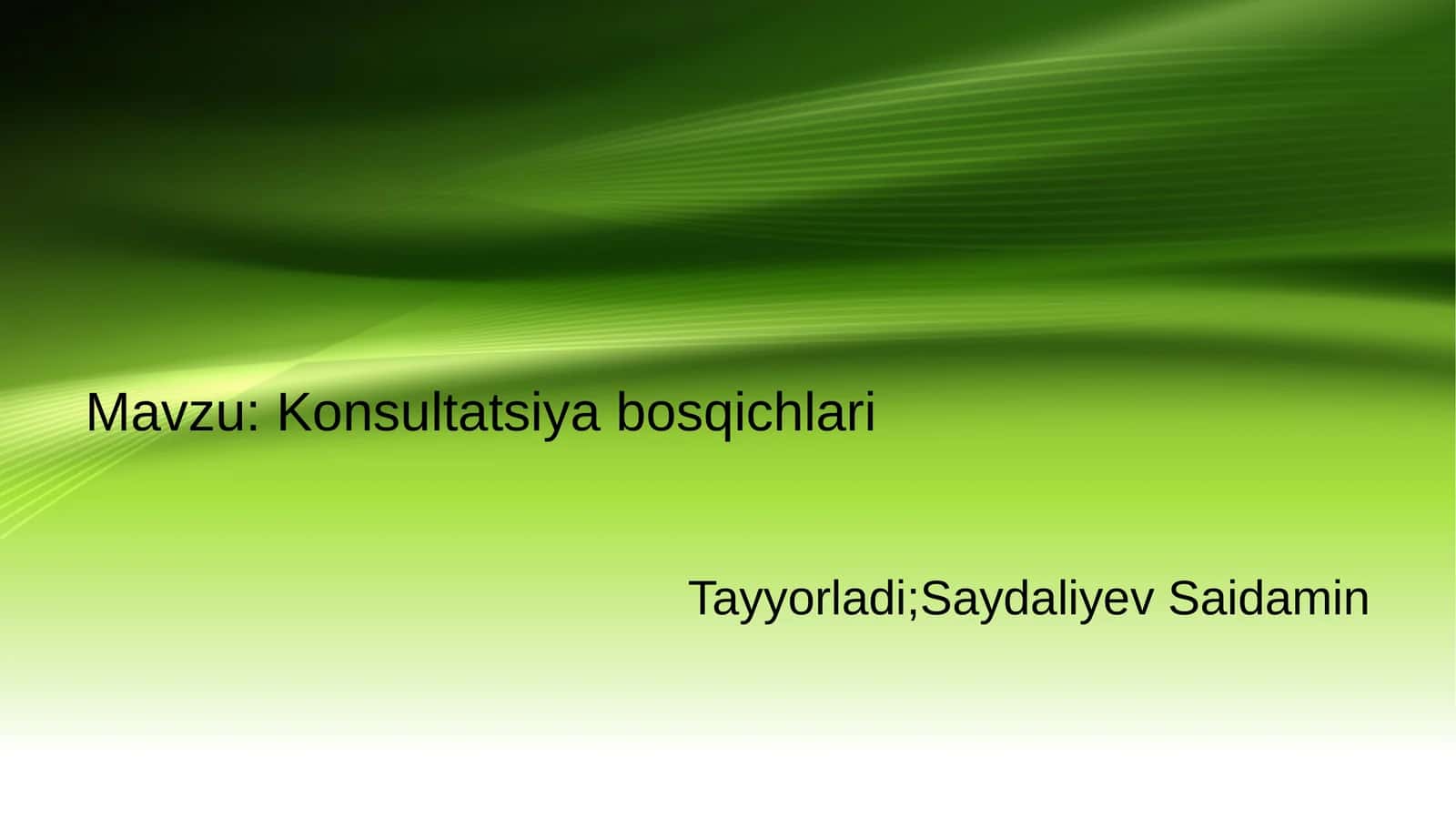 Konsultatsiya bosqichlari