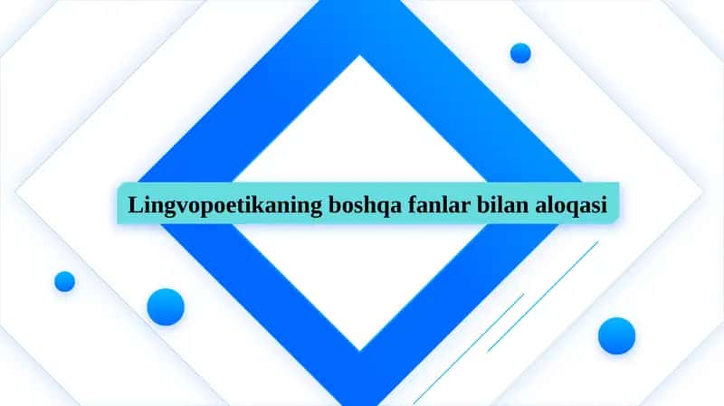 Lingvopoetikaning boshqa fanlar bilan aloqasi
