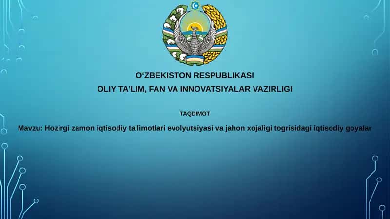 Zamonaviy iqtisodiy ta'limotlar evolyutsiyasi