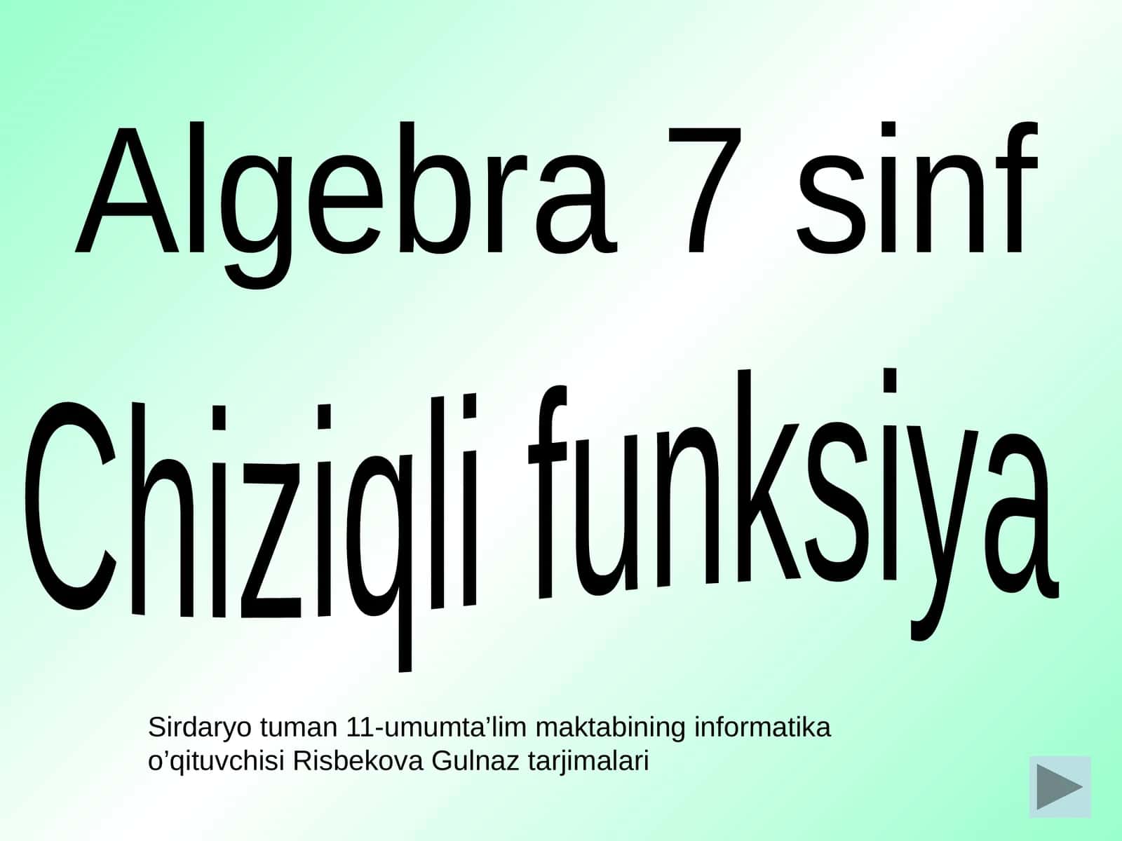 Chiziqli funksiya