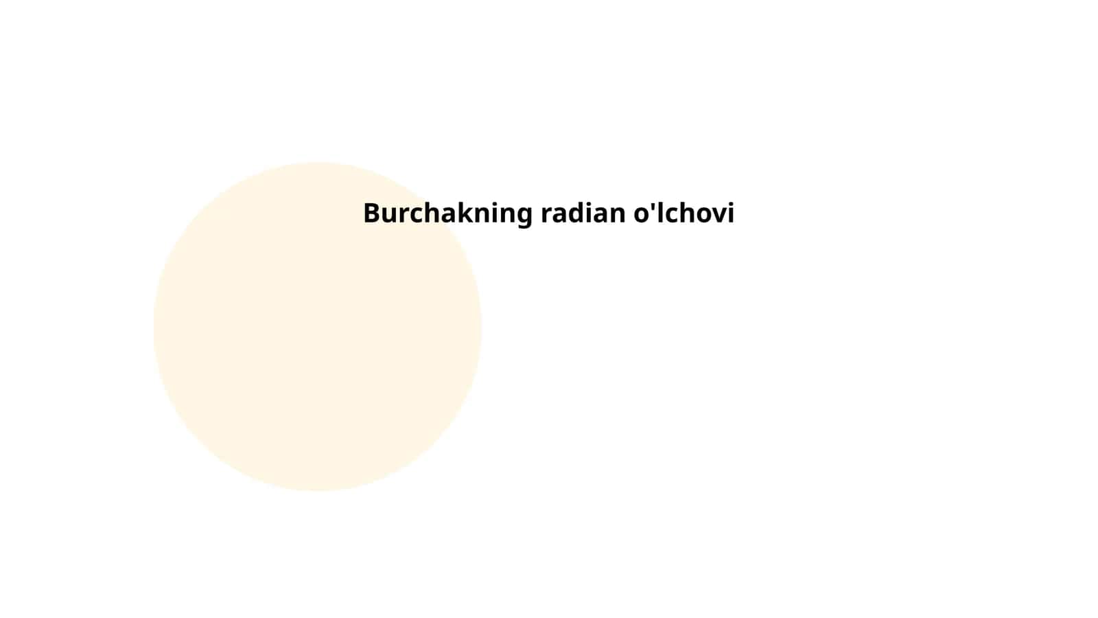 Burchakning radian o'lchovi