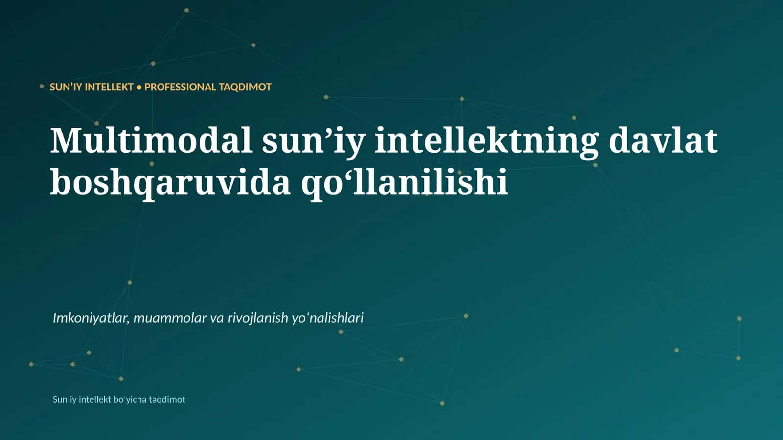 Multimodal sunʼiy intellektning davlat boshqaruvida qoʻllanilishi