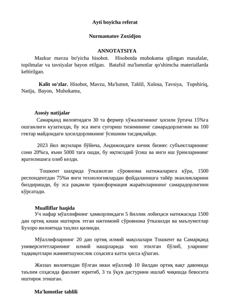 Ayti boyicha referat
