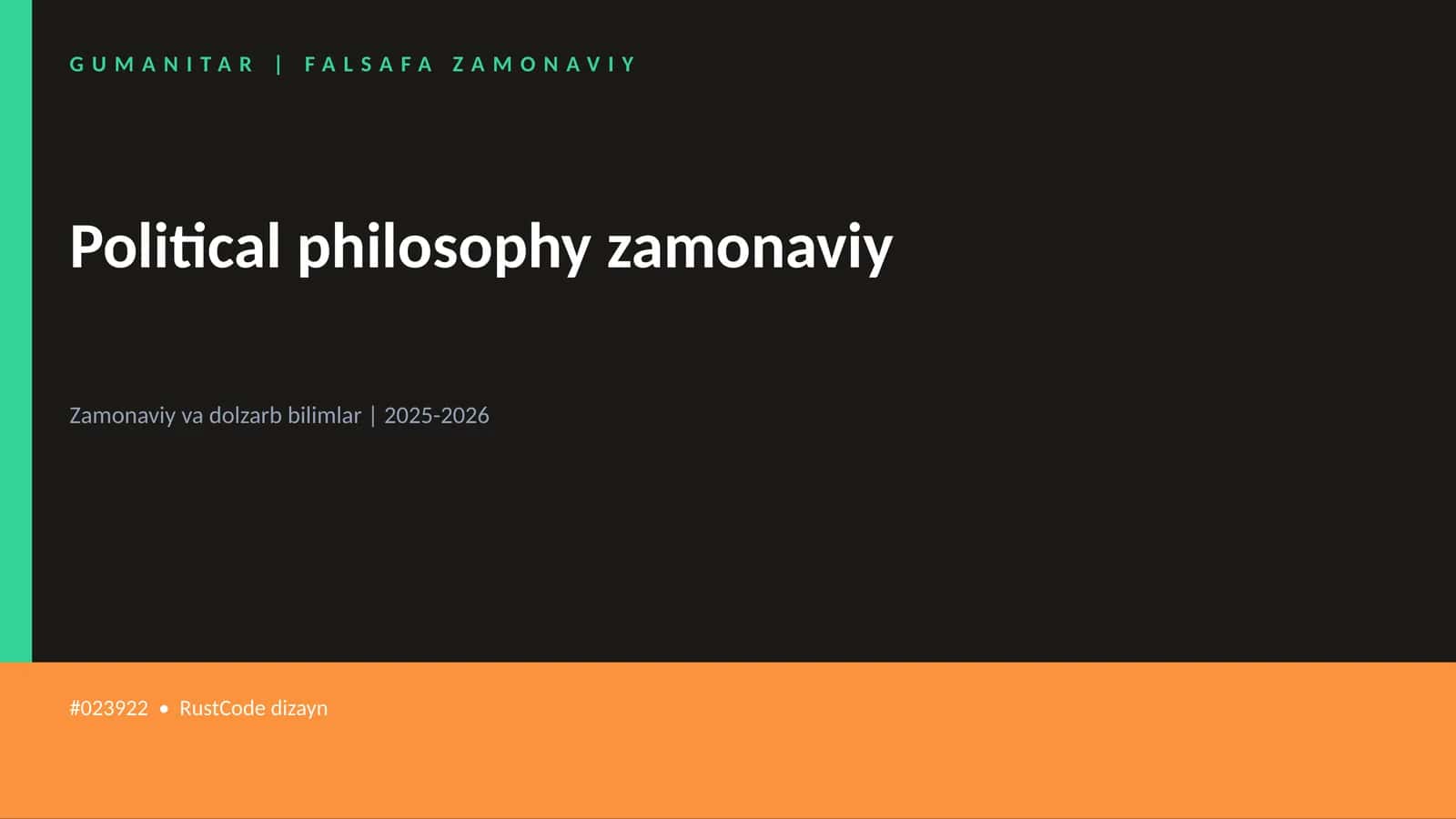 Political philosophy zamonaviy
